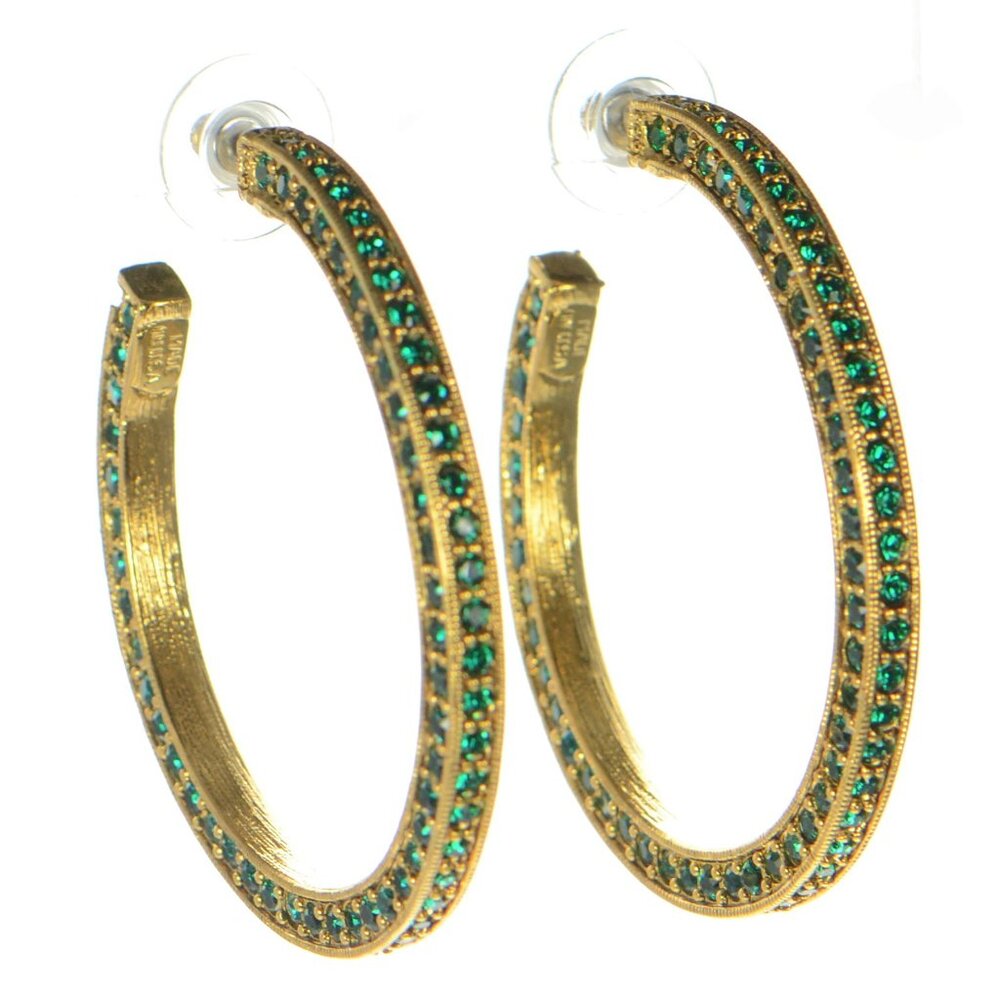Jennifer Behr Marissa Hoops In Crystal Earrings